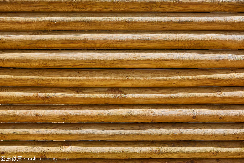 护栏的堆积圆树干木材图案
